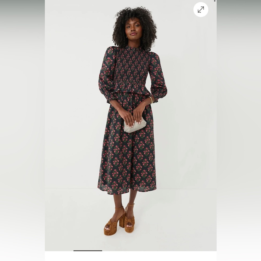 EUC Tuckernuck Pink City Prints Geranium Buta Florence Dress Size S